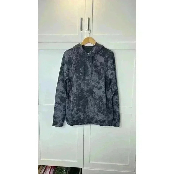 Lululemon City Sweat Hoodie Tie Dye Mens Medium M Astral Graphite Grey Pullover - Picture 1 of 10